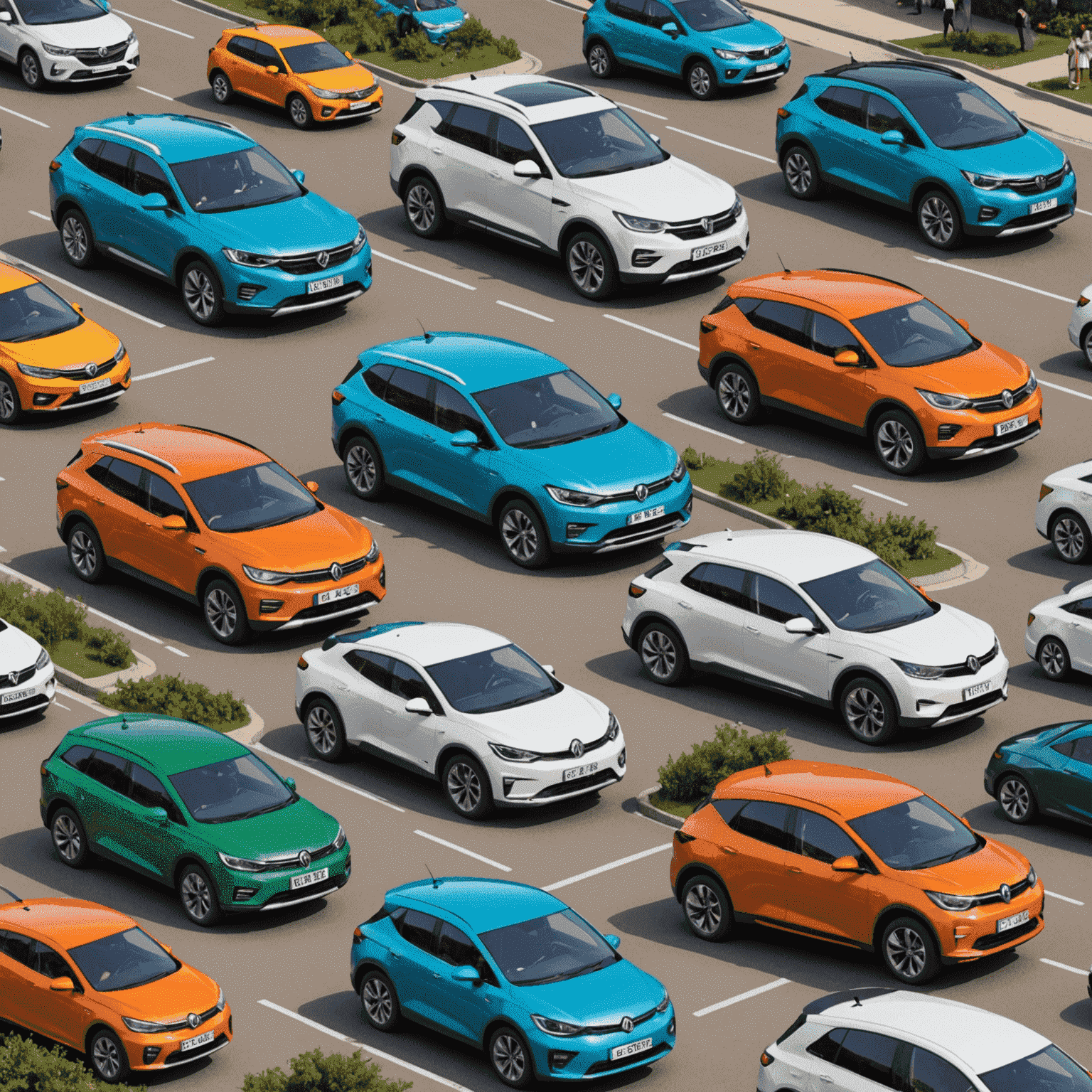 Collage verschiedener Lebensstile und passender Autos, z.B. ein Sportwagen für den Abenteurer, ein Familien-Van für junge Eltern und ein Elektroauto für den umweltbewussten Stadtbewohner.